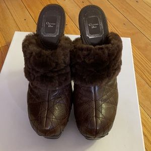 - Dior clogs with shearling